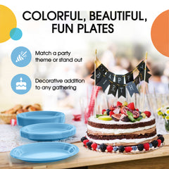 7 in. Light Blue Plastic Plates | 20 Ct.