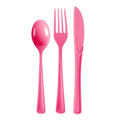 Heavy Duty Cerise Cutlery Combo - 7.5 in. - 24 Count