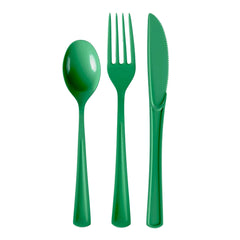 Heavy Duty Emerald Green Cutlery Combo - 24 Count