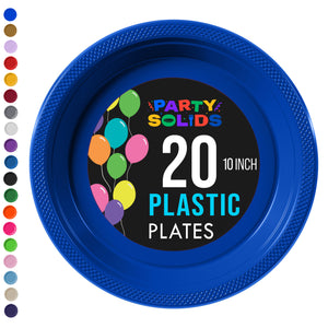 10 in. Dark Blue Plastic Plates | 20 Ct.
