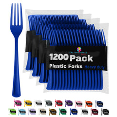 Heavy Duty Dark Blue Plastic Forks | Case of 1200