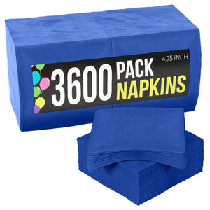 Dark Blue Beverage Napkins | 4.75 in. x 4.75 in. | Case of 3600