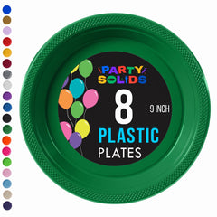 9 in. Emerald Green Plastic Plates | 8 Count