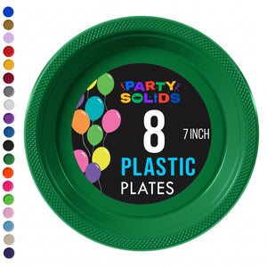 7 in. Emerald Green Plastic Plates | 8 Count