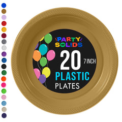 7 in. Gold Plastic Plates | 20 Ct.