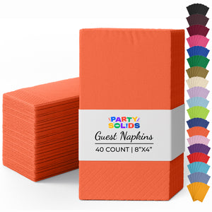 Orange Guest Towel Napkins | 8 in. x 4 in. | 40 Ct.