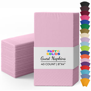 Pink Guest Towel Napkins | 8 in. x 4 in. | 40 Ct.