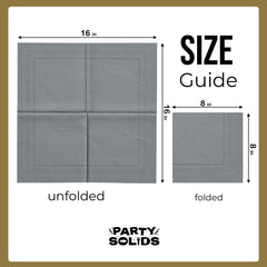 Silver Dinner Napkins | 8 in. x 8 in. | 50 Ct.