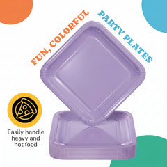 7 In. Lavender Square Paper Plates - 50 Ct.