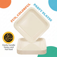 9 In. Ivory Square Paper Plates - 50 Ct.