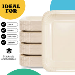 7 In. Ivory Square Paper Plates - 20 Ct.