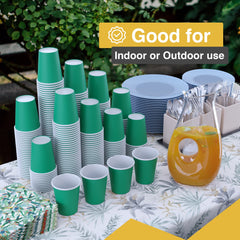 12 Oz. Emerald Green Paper Cups | 20 Count