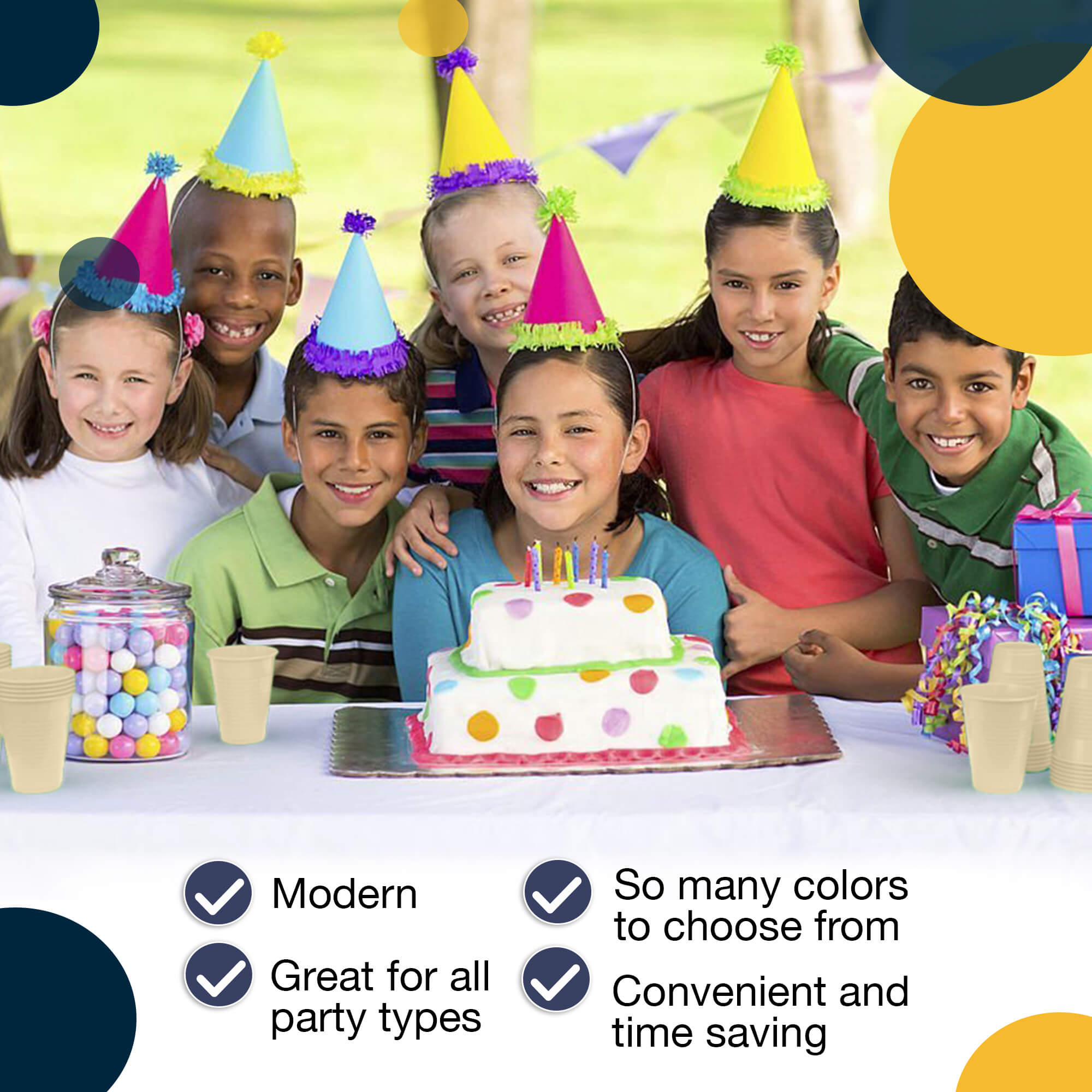 12 Oz. Ivory Plastic Cups | 16 Count