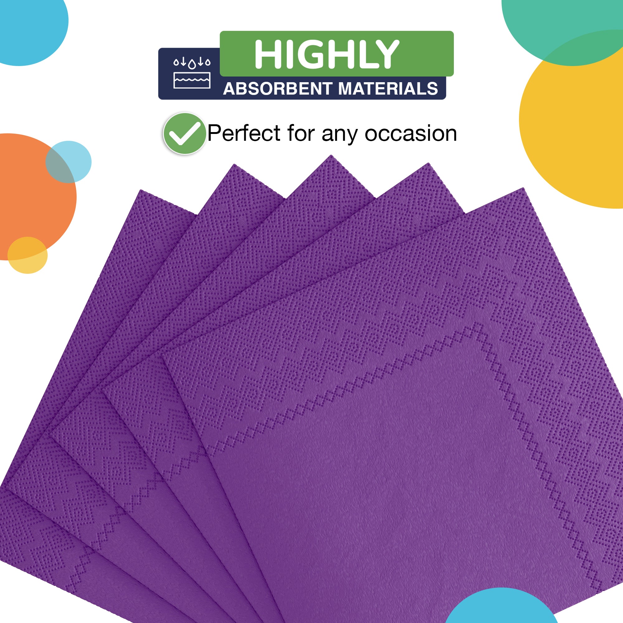 Purple Beverage Napkins | 20 Count