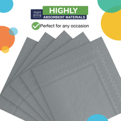 Silver Beverage Napkins | 4.75 in. x 4.75 in. | Case of 3600