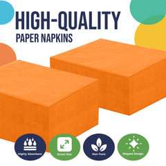 Orange Luncheon Napkins - 6.75 in. | 1800 Count