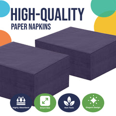 Dark Purple Luncheon Napkins | 6.75 in. x 6.75 in. | 100 Count