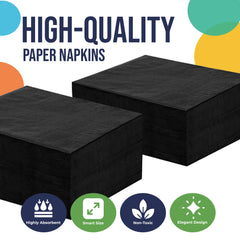 Black Beverage Napkins | 20 Count