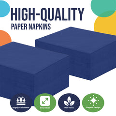 Navy Beverage Napkins | 100 Count