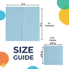 Light Blue Luncheon Napkins - 6.75 in. | 100 Count