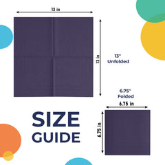 Dark Purple Luncheon Napkins | 6.75 in. X 6.75 in. | 50 Count