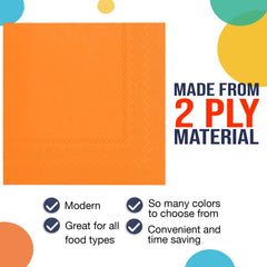 Orange Beverage Napkins | Case of 3600