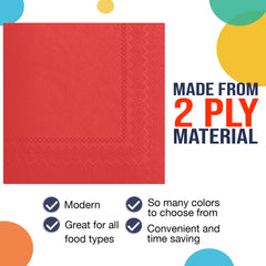 Red Luncheon Napkins | 20 Count