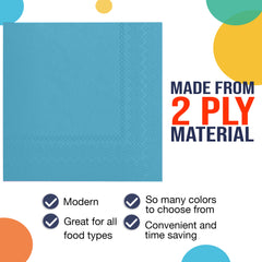 Turquoise Beverage Napkins | 20 Count