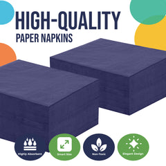 Dark Purple Luncheon Napkins - 6.75 in. x 6.75 in. | Case of 3600
