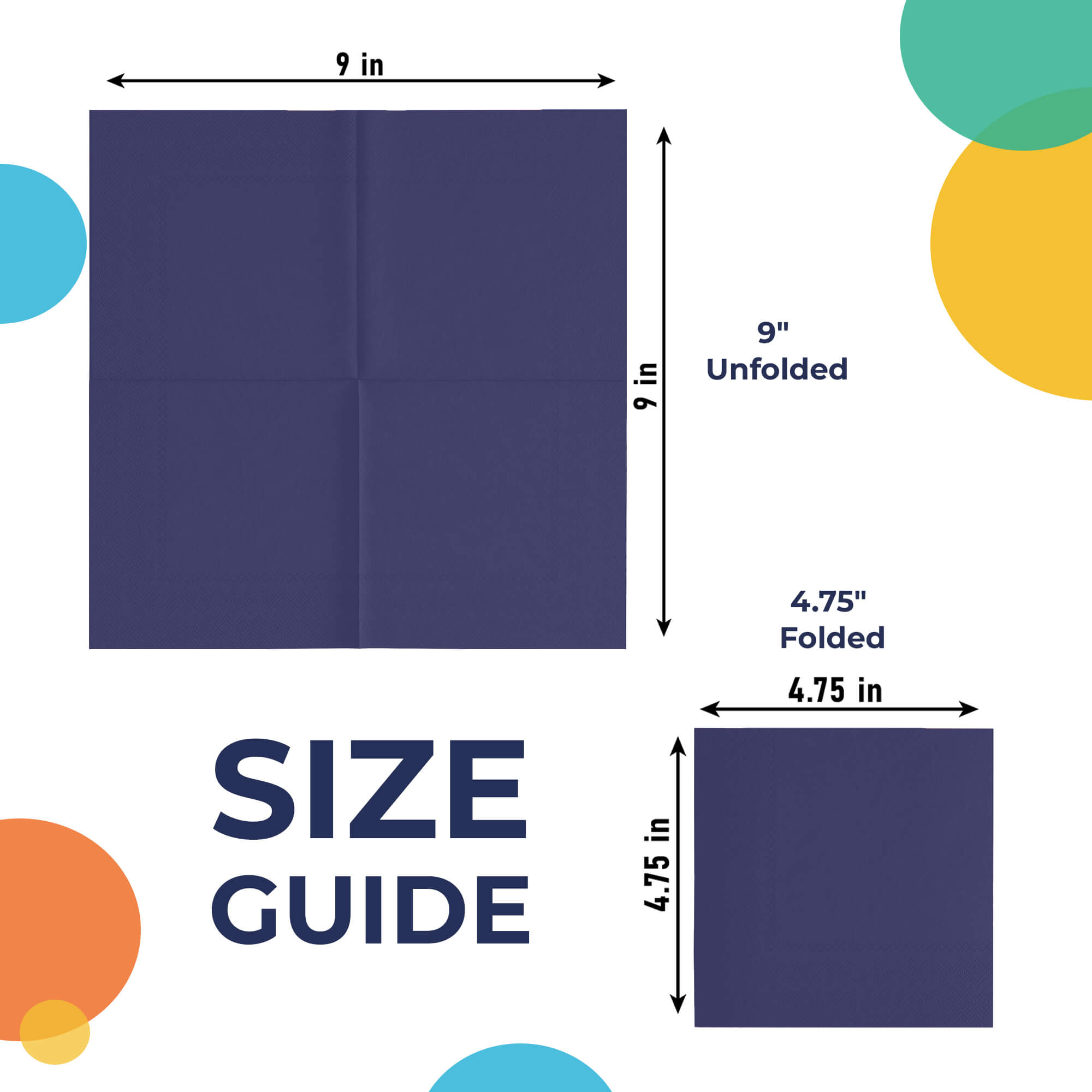 Navy Beverage Napkins | 50 Count