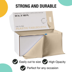 54 in. x 100 Ft. Cut To Size Table Roll | Ivory | Case of 6