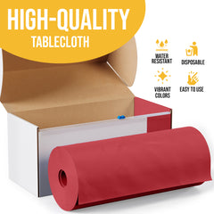 54 in. x 100 Ft. Cut To Size Table Roll | Red | Case of 6
