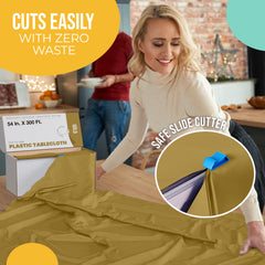 54 in. x 300 Ft. Cut To Size Table Roll | Gold | Case of 4