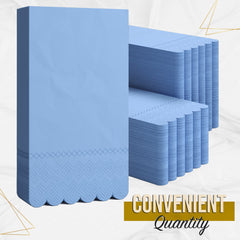 3 Ply Sky Blue Scalloped Napkins - 13 in. x 15.7 in. - 20 Ct.
