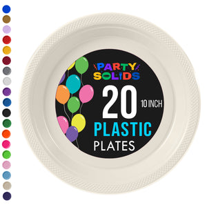 10 in. Ivory Plastic Plates | 20 Ct.