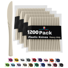Heavy Duty Ivory Plastic Knives - 7.75 in. | Case of 1200