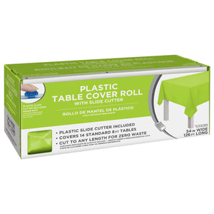 Kiwi Green Plastic Table Cover Roll with Cutter - 54 x 126 ft