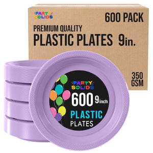 9 in. Lavender Plastic Plates | Case of 600