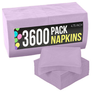 Lavender Beverage Napkins - 4.75 in. x 4.75 in. | Case of 3600