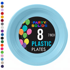 7 in. Light Blue Plastic Plates | 8 Count