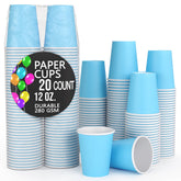 12 Oz. Light Blue Paper Cups | 20 Count