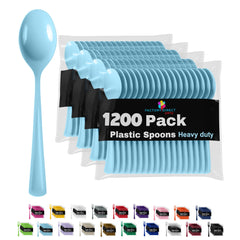 Heavy Duty Light Blue Plastic Spoons | Case of 1200