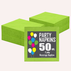 Lime Green Beverage Napkins - 4.75 In. X 4.75 In. | 1800 Count