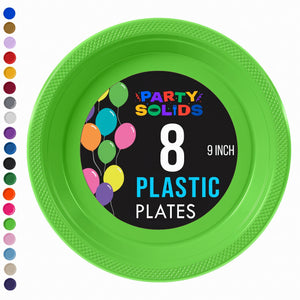 9 in. Lime Green Plastic Plates | 8 Count