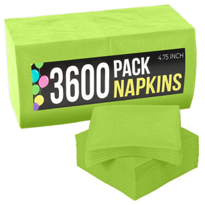 Lime Green Beverage Napkins | 4.75 in. x 4.75 in. | Case of 3600