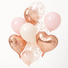 Elegant Rose Gold & Blush Balloon Bouquet
