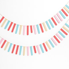 Vibrant Pastel Card Sticks Banner for Birthdays