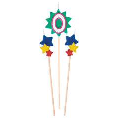 Star Number 0 Birthday Toothpick Candle Set | 3 Pc.