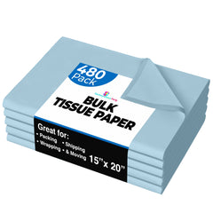 Light Blue Tissue Paper 15 In. x 20 In. | 480 Sheets