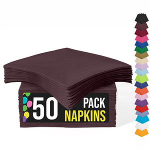 Brown Luncheon Napkins | 6.75 in. X 6.75 in. | 50 Count